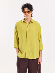 Lime Green Wrinkled Shirt